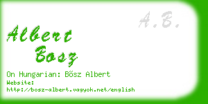 albert bosz business card